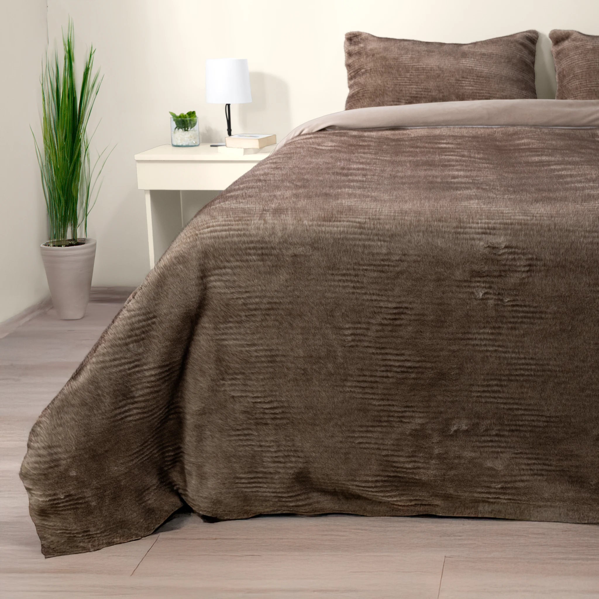2 - in - 1 Fur Duvet Cover/Blanket Set - Elbadrawi Home