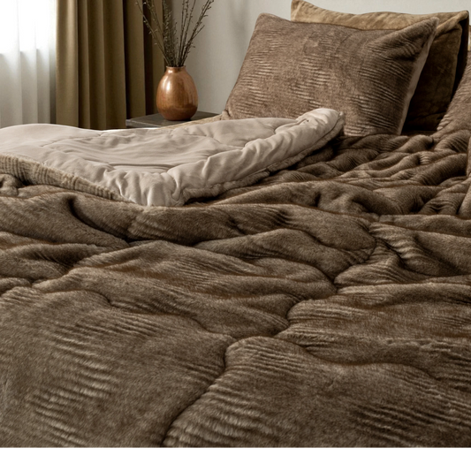 Fur Blanket Comforter Set