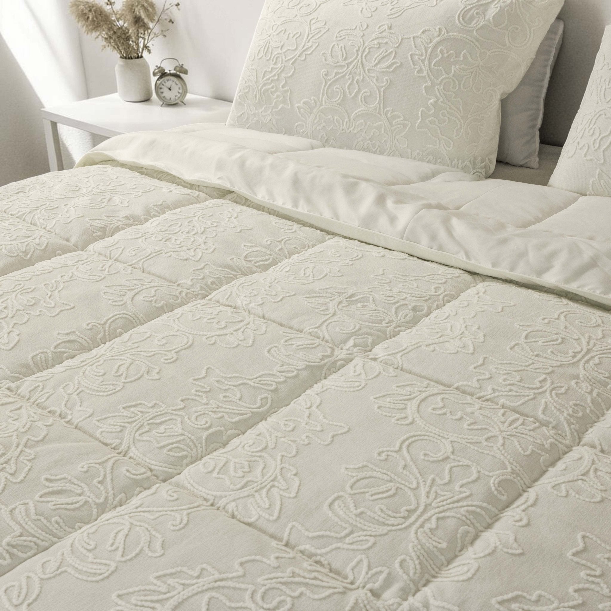 Bridal Damask Embroidery Comforter Set - Elbadrawi Home