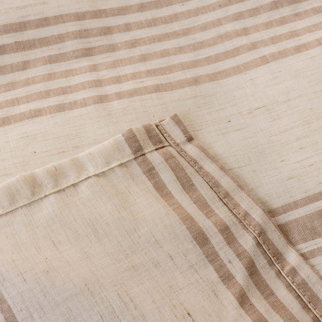 Coastline Stripe Linen Flat Sheet Set - Elbadrawi Home