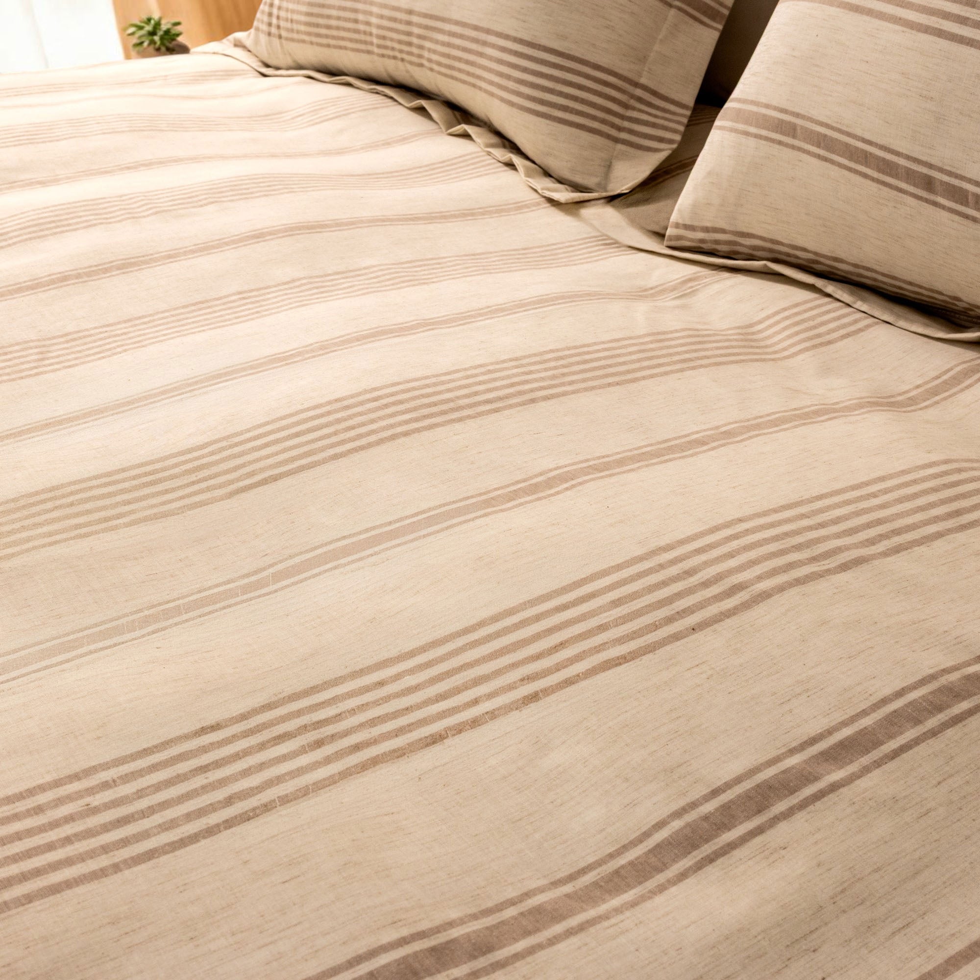 Coastline Stripe Linen Flat Sheet Set - Elbadrawi Home