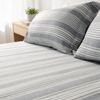 Coastline Stripe Linen Flat Sheet Set - Elbadrawi Home
