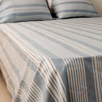 Coastline Stripe Linen Flat Sheet Set - Elbadrawi Home