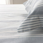 Coastline Stripe Linen Flat Sheet Set - Elbadrawi Home
