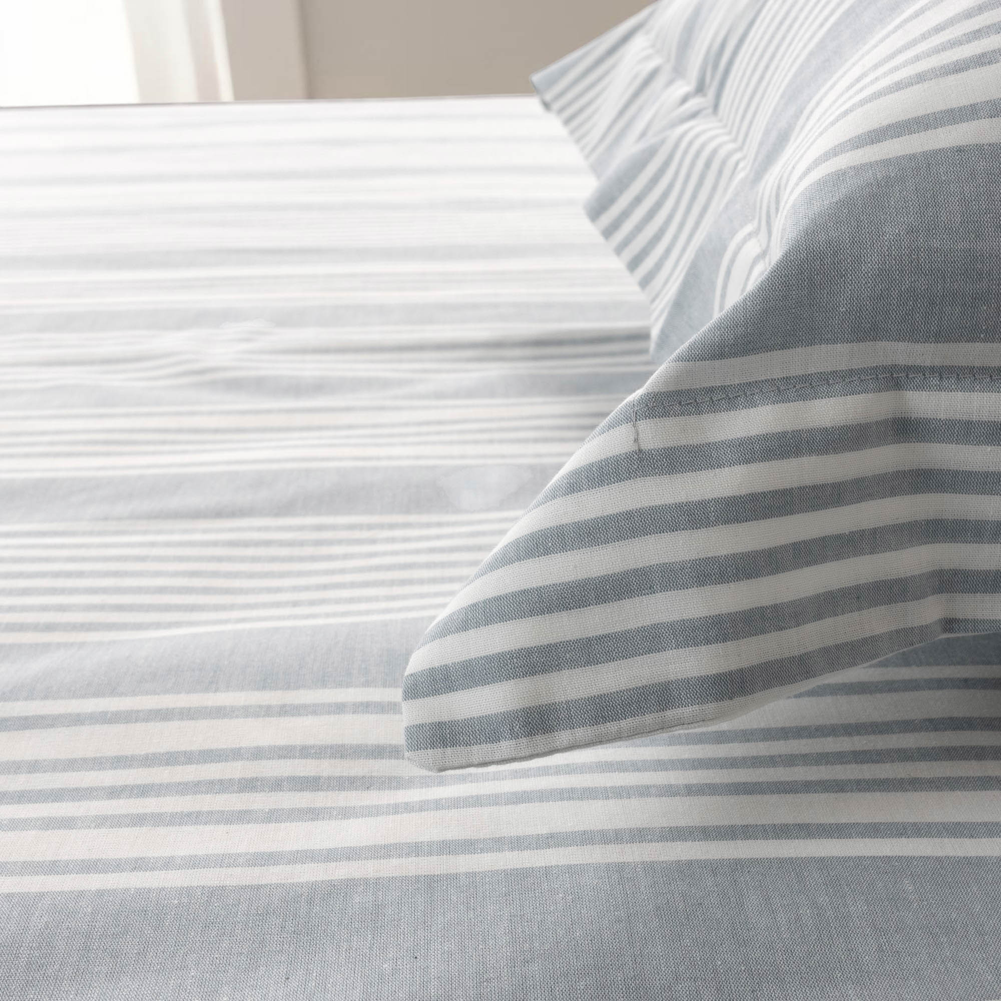 Coastline Stripe Linen Flat Sheet Set - Elbadrawi Home
