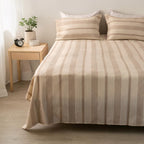 Coastline Stripe Linen Flat Sheet Set - Elbadrawi Home
