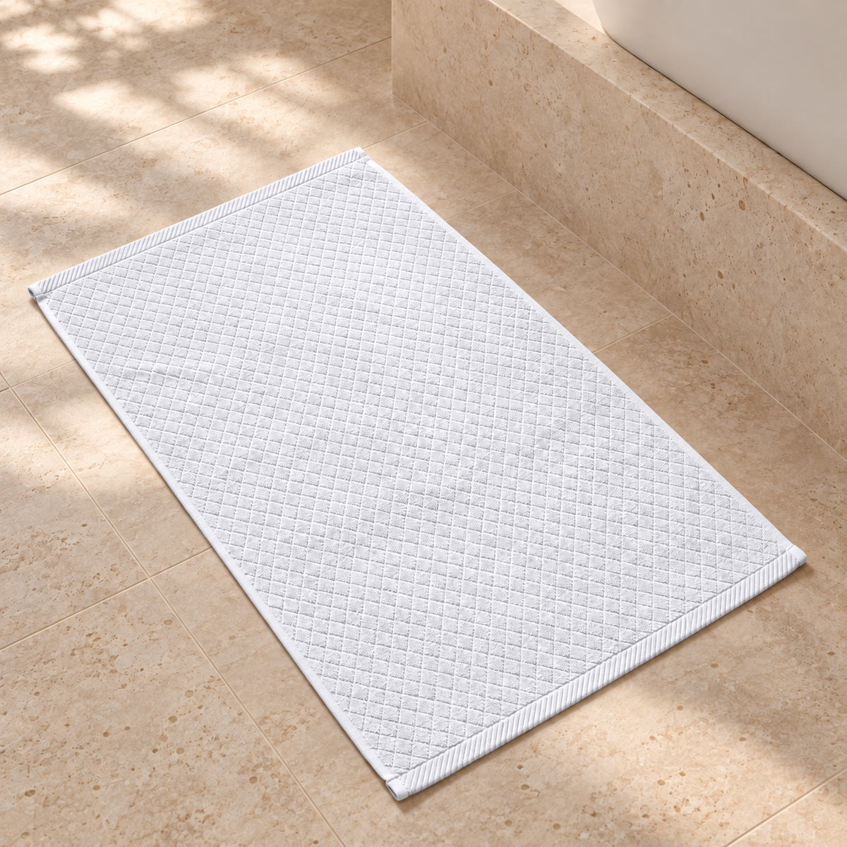 Diamond bath mat, White, Bath Mat 50x80, Hero Main