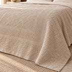 Egyptian Giza Cotton Botanical Panel King Throw - Elbadrawi Home