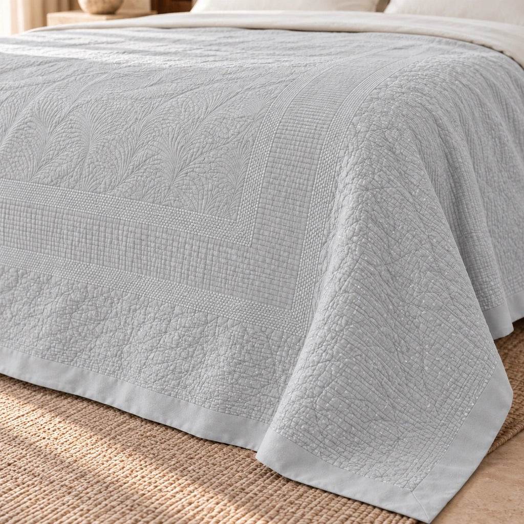 Egyptian Giza Cotton Botanical Panel King Throw - Elbadrawi Home