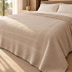 Egyptian Giza Cotton Botanical Panel King Throw - Elbadrawi Home