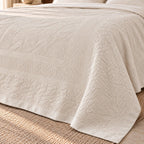 Egyptian Giza Cotton Botanical Panel King Throw - Elbadrawi Home