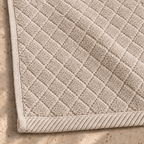 Diamond 900 GSM Bath Mat 50x80 cm in Beige - Closeup Border
