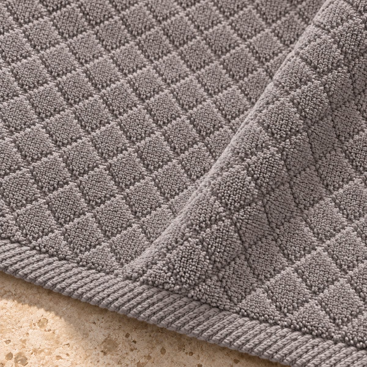 Diamond 900 GSM Bath Mat 50x80 cm in Cafe - Closeup Texture
