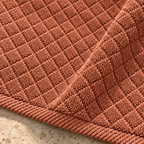 Diamond 900 GSM Bath Mat 50x80 cm in Terra Cotta - Closeup Texture
