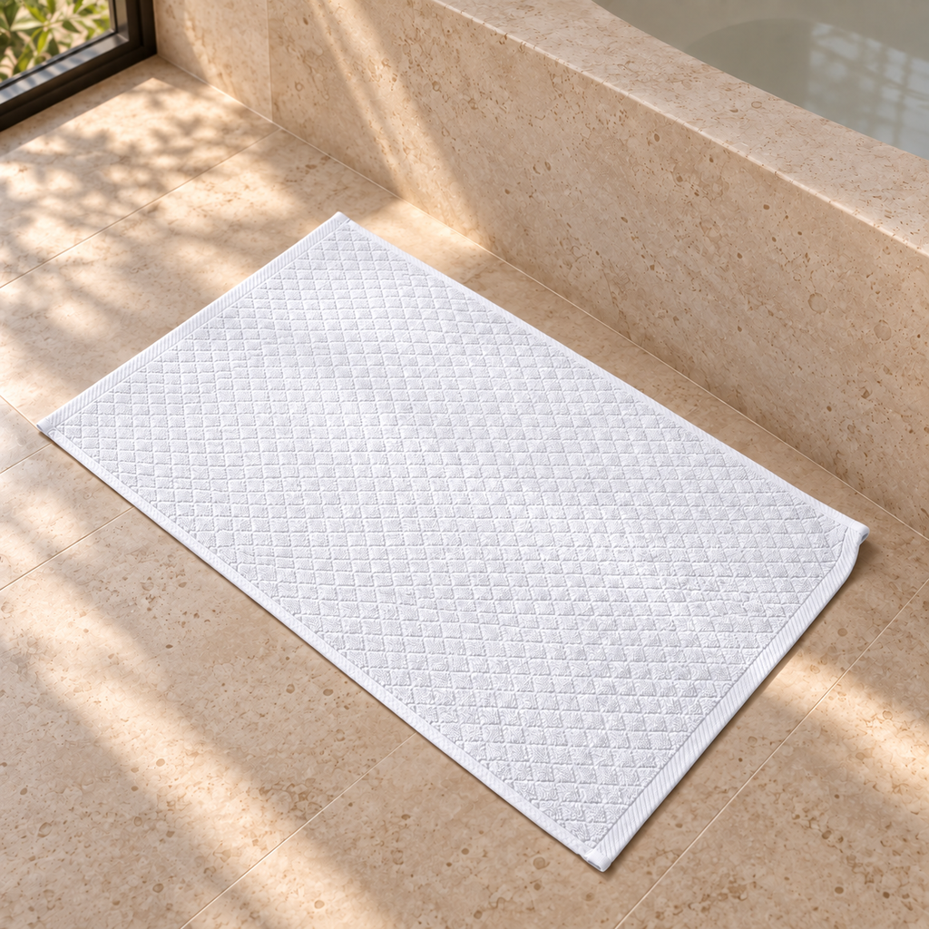 Diamond 900 GSM Bath Mat 50x80 cm in White - Hero Styled