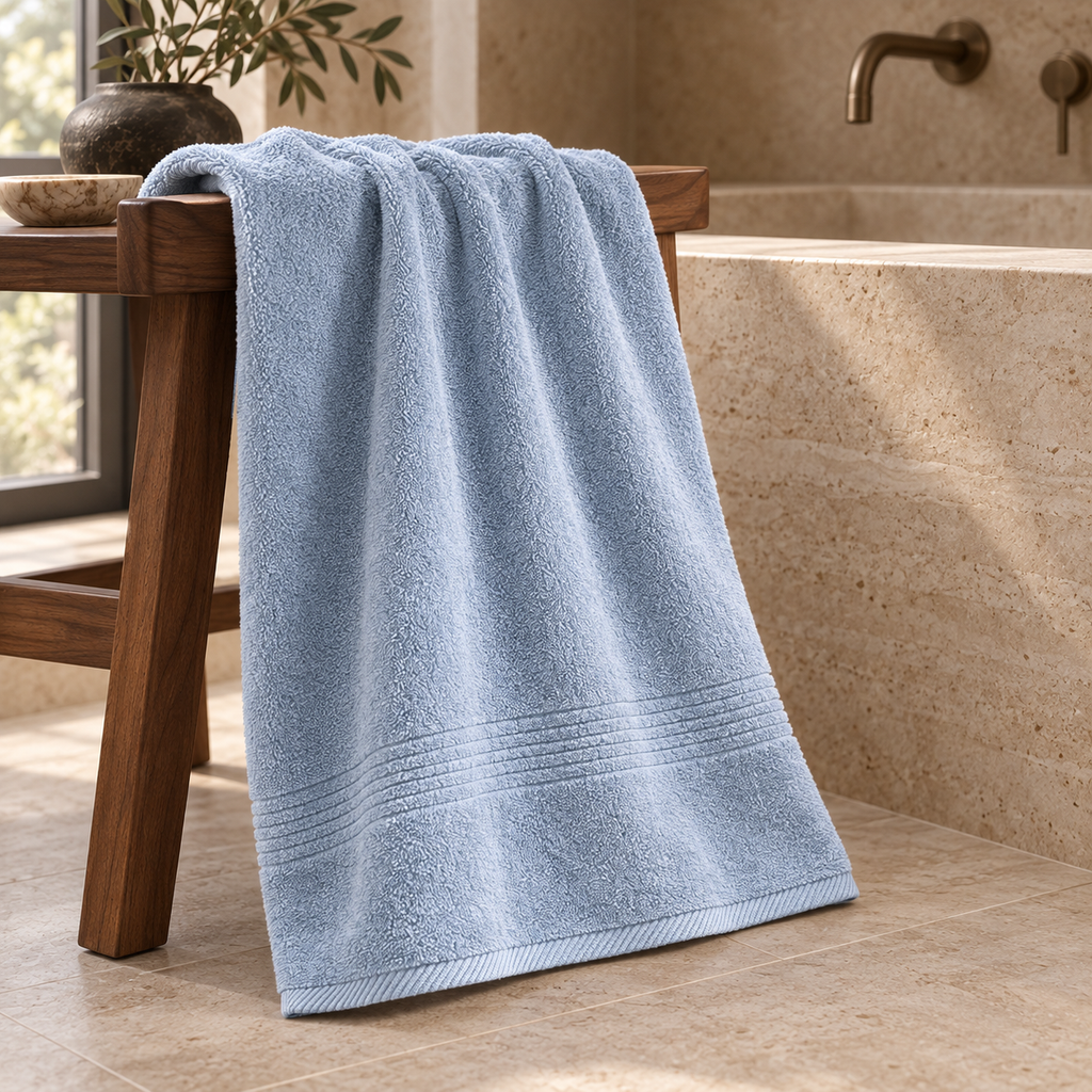 Essential 550 GSM Bath Towel 70x140 cm in Aegean Blue - Hero Styled