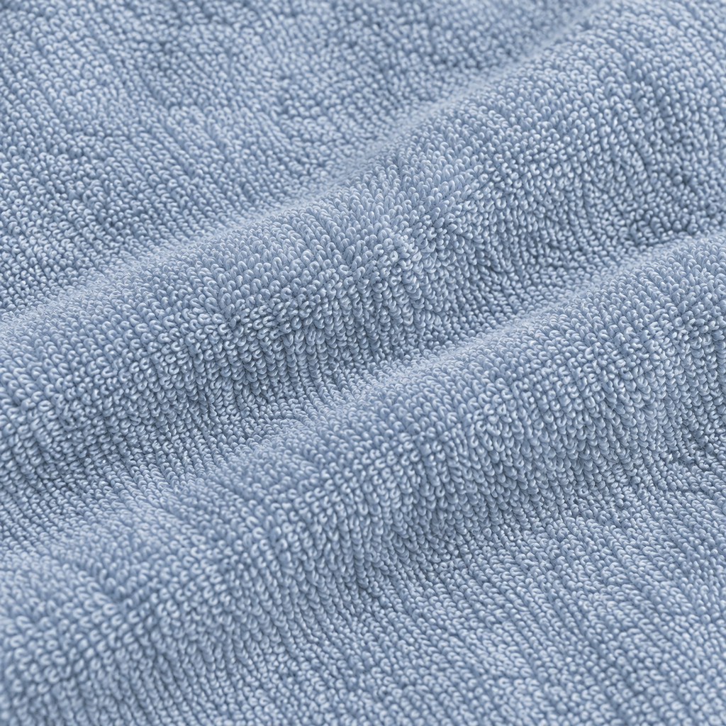 Essential 550 GSM Face Towel 30x30 cm in Aegean Blue - Closeup Texture
