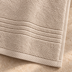 Essential 550 GSM Bath Sheet 90x160 cm in Beige - Closeup Border