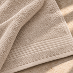 Essential 550 GSM Bath Towel 70x140 cm in Beige - Closeup Texture