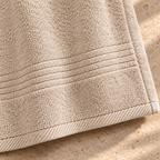 Essential 550 GSM Bath Towel 70x140 cm in Beige - Closeup Border