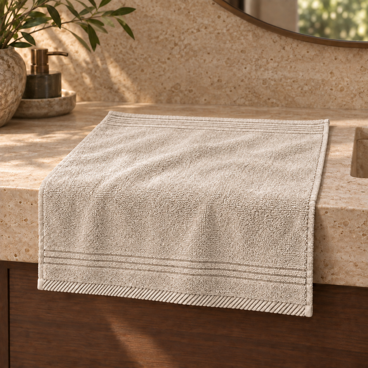 Essential 550 GSM Face Towel 30x30 cm in Beige - Hero Styled