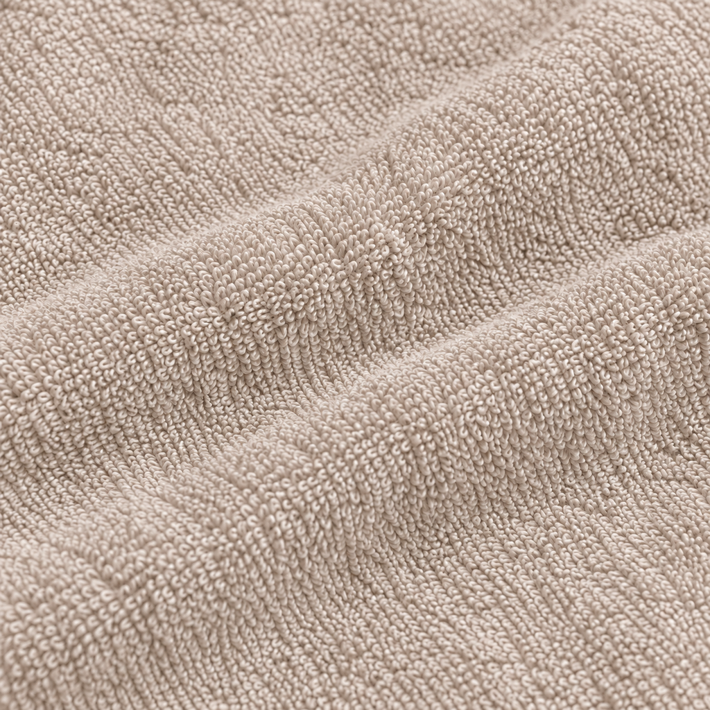 Essential 550 GSM Face Towel 30x30 cm in Beige - Closeup Texture