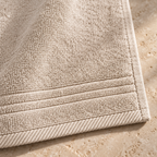 Essential 550 GSM Face Towel 30x30 cm in Beige - Closeup Border