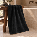 Essential 550 GSM Bath Towel 70x140 cm in Black - Hero Styled