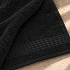 Essential 550 GSM Bath Towel 70x140 cm in Black - Closeup Texture