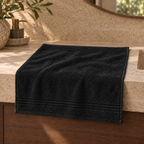 Essential 550 GSM Face Towel 30x30 cm in Black - Hero Styled