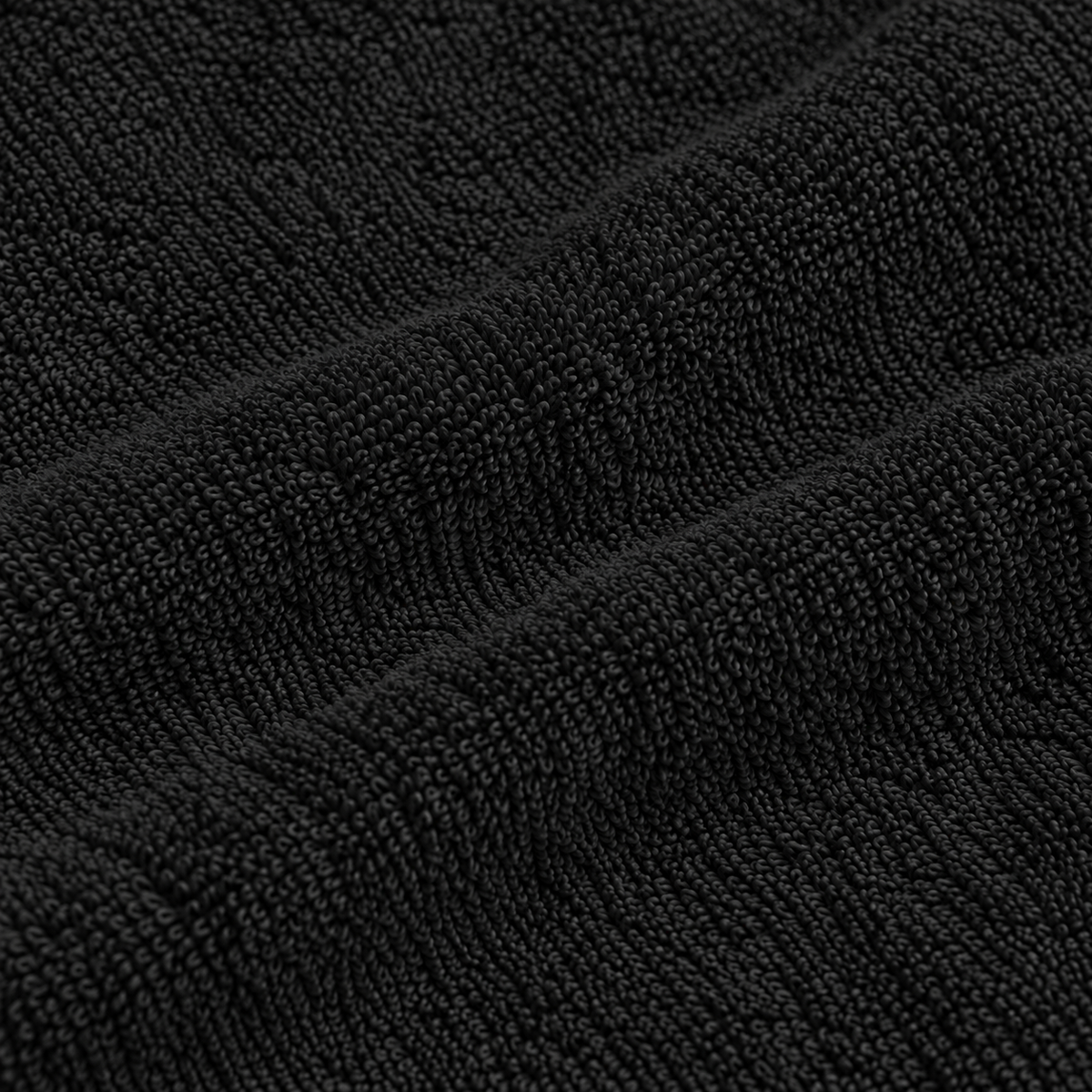 Essential 550 GSM Face Towel 30x30 cm in Black - Closeup Texture