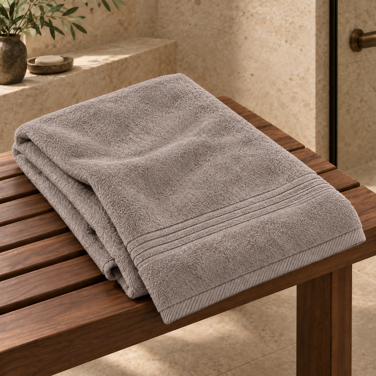 Essential 550 GSM Bath Sheet 90x160 cm in Cafe - Hero Angle
