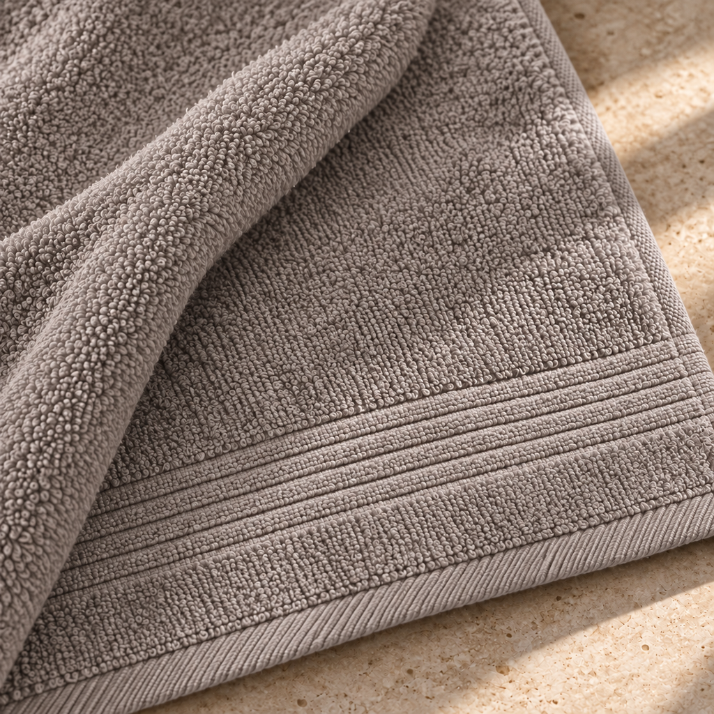 Essential 550 GSM Bath Towel 70x140 cm in Cafe - Closeup Texture