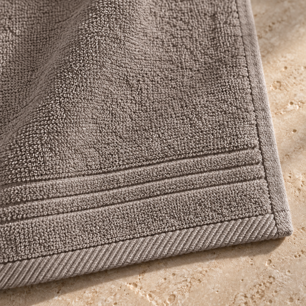 Essential 550 GSM Face Towel 30x30 cm in Cafe - Closeup Border