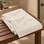 Essential 550 GSM Bath Sheet 90x160 cm in Offwhite - Hero Angle