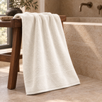 Essential 550 GSM Bath Towel 70x140 cm in Offwhite - Hero Styled