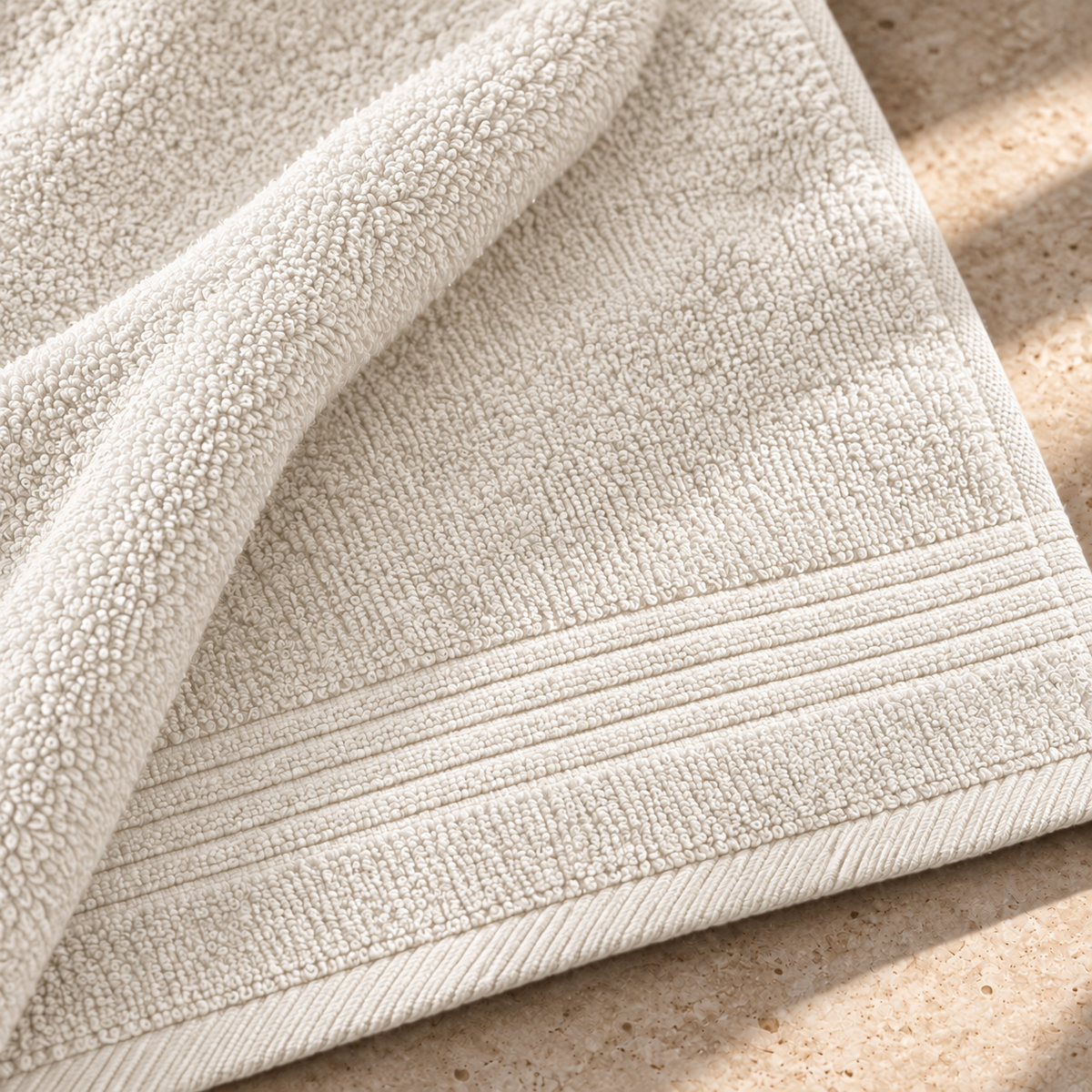 Essential 550 GSM Bath Towel 70x140 cm in Offwhite - Closeup Texture