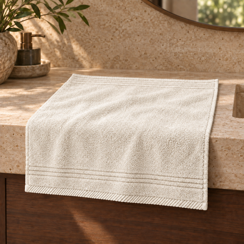 Essential 550 GSM Face Towel 30x30 cm in Offwhite - Hero Styled