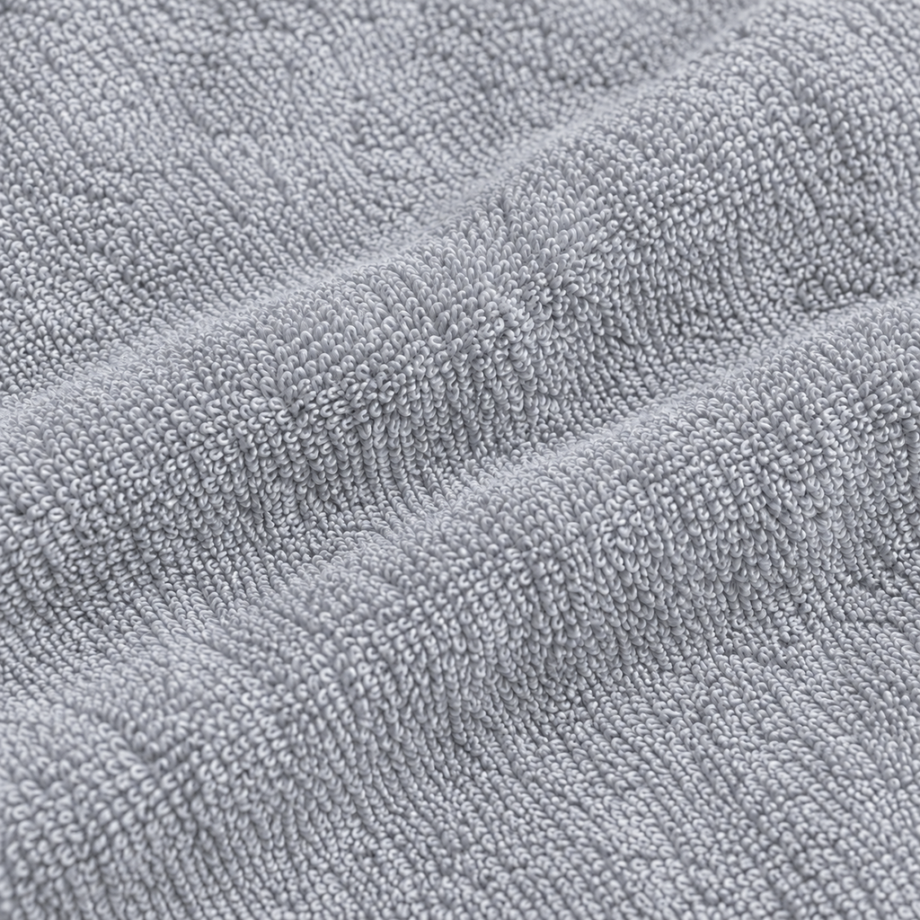 Essential 550 GSM Face Towel 30x30 cm in Silver - Closeup Texture