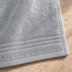 Essential 550 GSM Face Towel 30x30 cm in Silver - Closeup Border