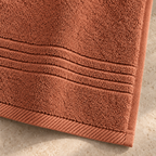 Essential 550 GSM Bath Sheet 90x160 cm in Terra Cotta - Closeup Border