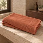 Essential 550 GSM Bath Towel 70x140 cm in Terra Cotta - Hero Angle