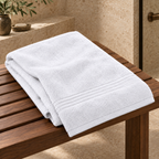 Essential 550 GSM Bath Sheet 90x160 cm in White - Hero Angle
