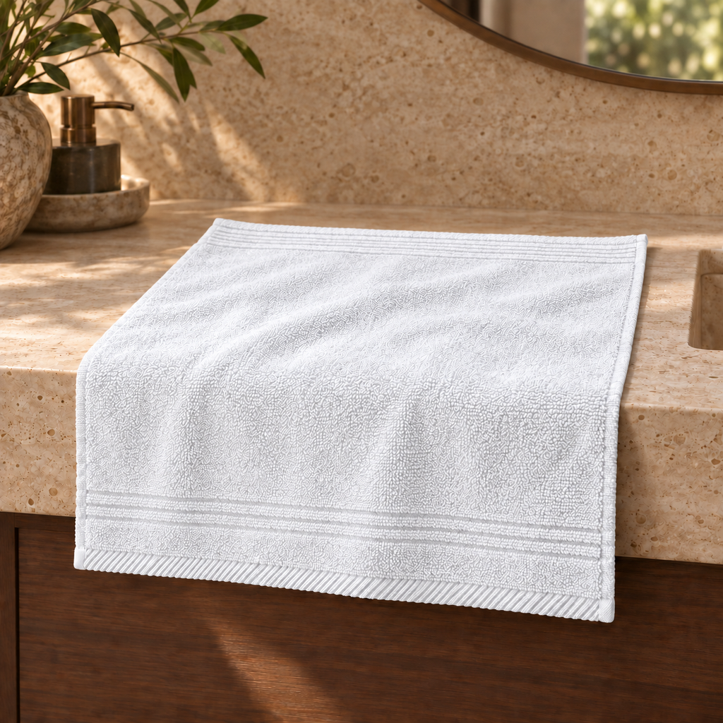 Essential 550 GSM Face Towel 30x30 cm in White - Hero Styled