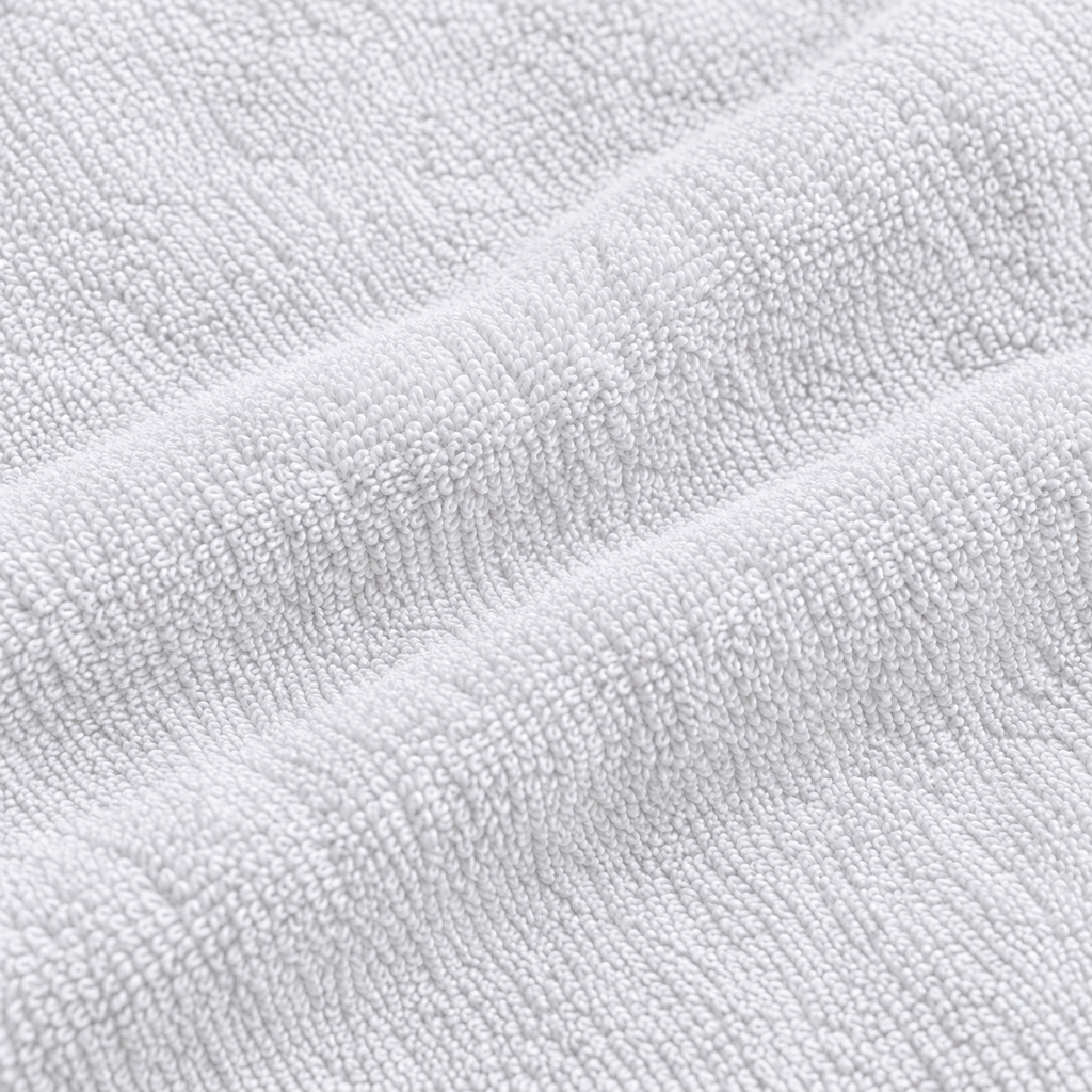 Essential 550 GSM Face Towel 30x30 cm in White - Closeup Texture