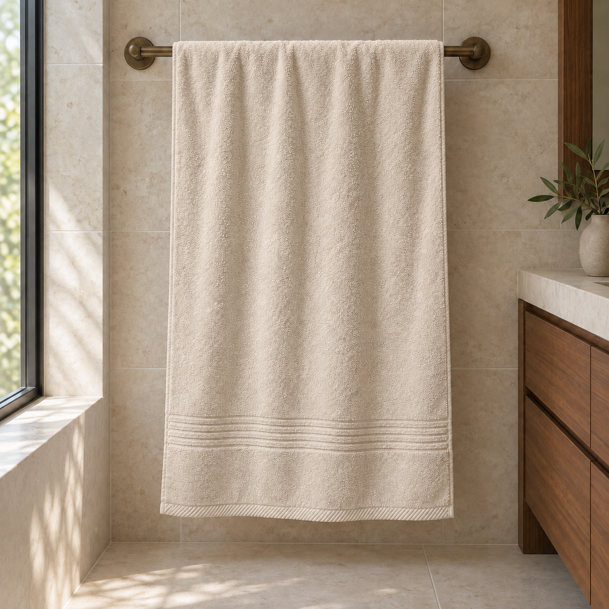 Essential towels, Beige, Bath Towel 70x140, Hero Main
