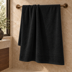 Essential towels, Black, Bath Sheet 90x160, Hero Main