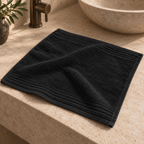 Essential towels, Black, Face Towel 30x30, Hero Main