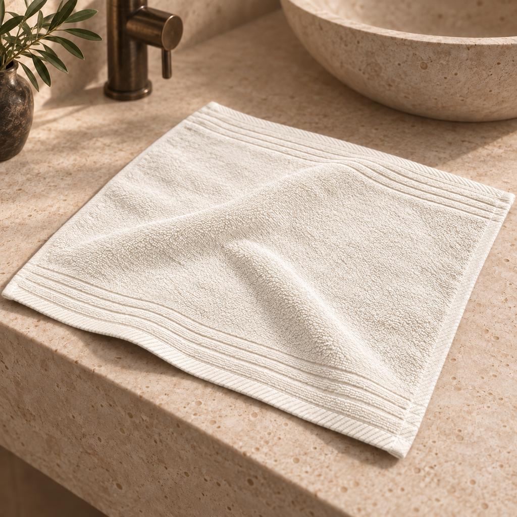 Essential towels, Offwhite, Face Towel 30x30, Hero Main