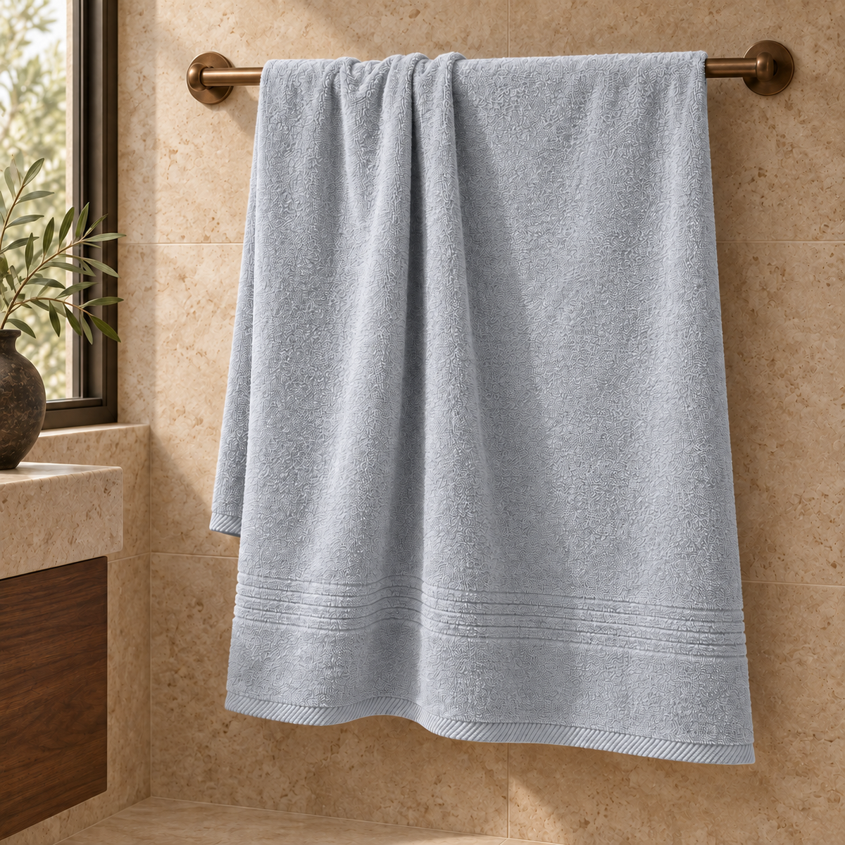 Essential towels, Silver, Bath Sheet 90x160, Hero Main